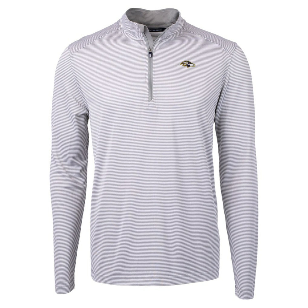 Cutter & Buck Virtue Eco Pique Micro Stripe Quarter-Zip Jacket - Baltimore Ravens Jackets