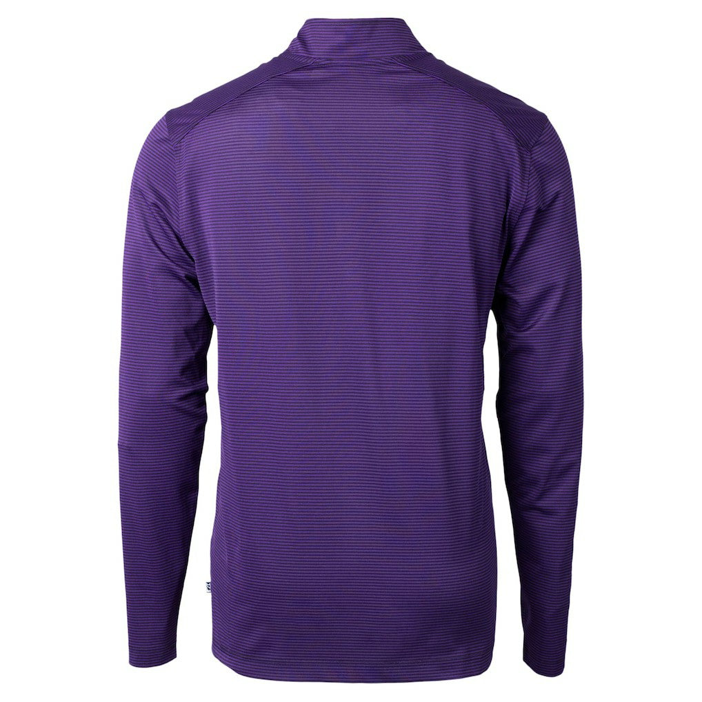 Cutter & Buck Virtue Eco Pique Micro Stripe Quarter-Zip Jacket - Baltimore Ravens Jackets