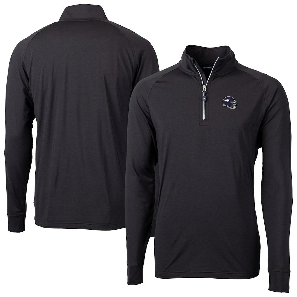 Cutter & Buck Big & Tall Adapt Eco DryTec Raglan Quarter-Zip Jacket - Minnesota Vikings Jackets