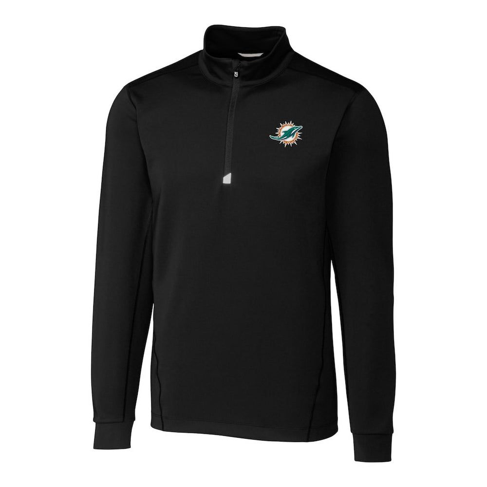 Cutter & Buck Big & Tall Traverse Eco Tri-Blend DryTec Quarter-Zip Jacket - Miami Dolphins Jackets