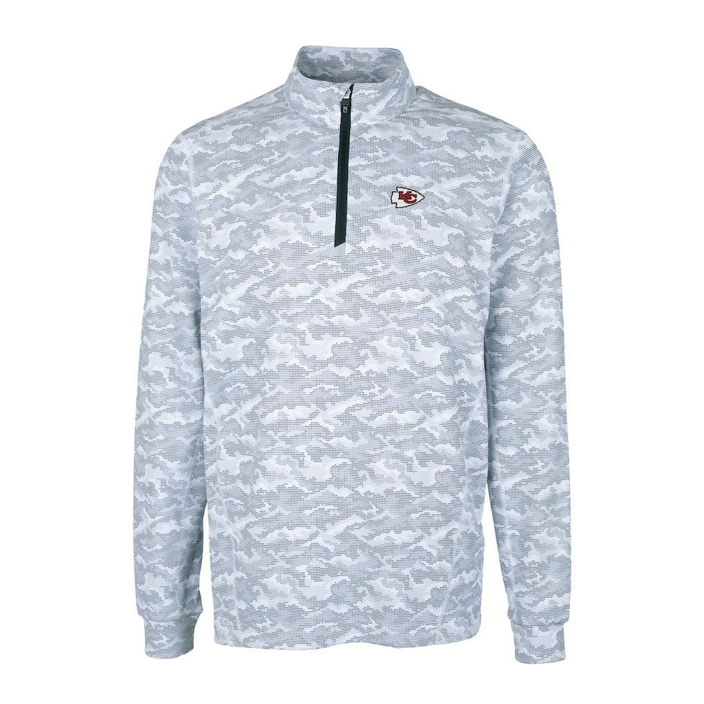Cutter & Buck Big & Tall Traverse Eco Camo Tri-Blend DryTec Quarter-Zip Jacket - Kansas City Chiefs Jackets
