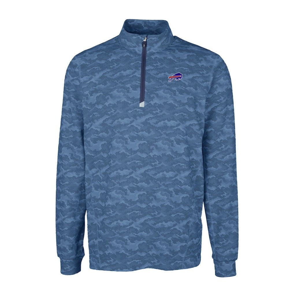 Cutter & Buck Big & Tall Traverse Eco Camo Tri-Blend DryTec Quarter-Zip Jacket - Buffalo Bills Jackets