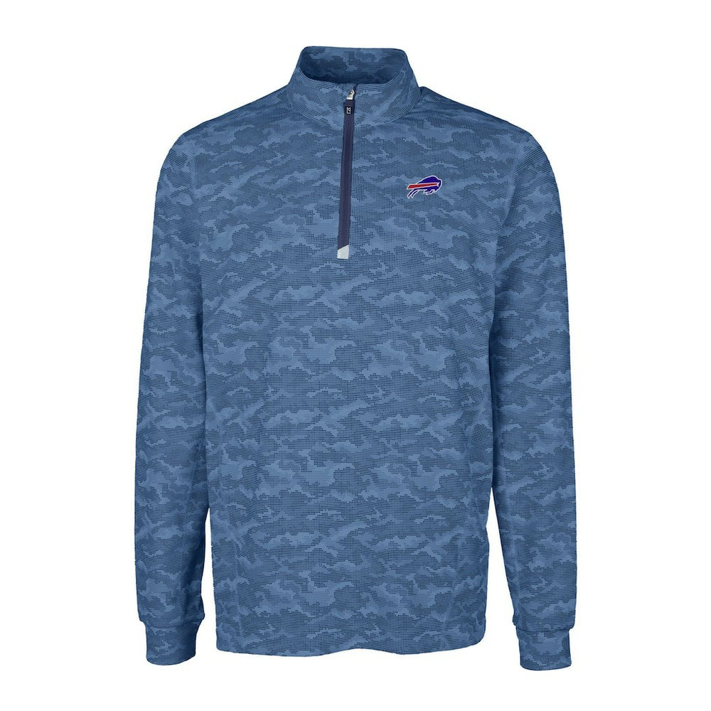 Cutter & Buck Big & Tall Traverse Eco Camo Tri-Blend DryTec Quarter-Zip Jacket - Buffalo Bills Jackets
