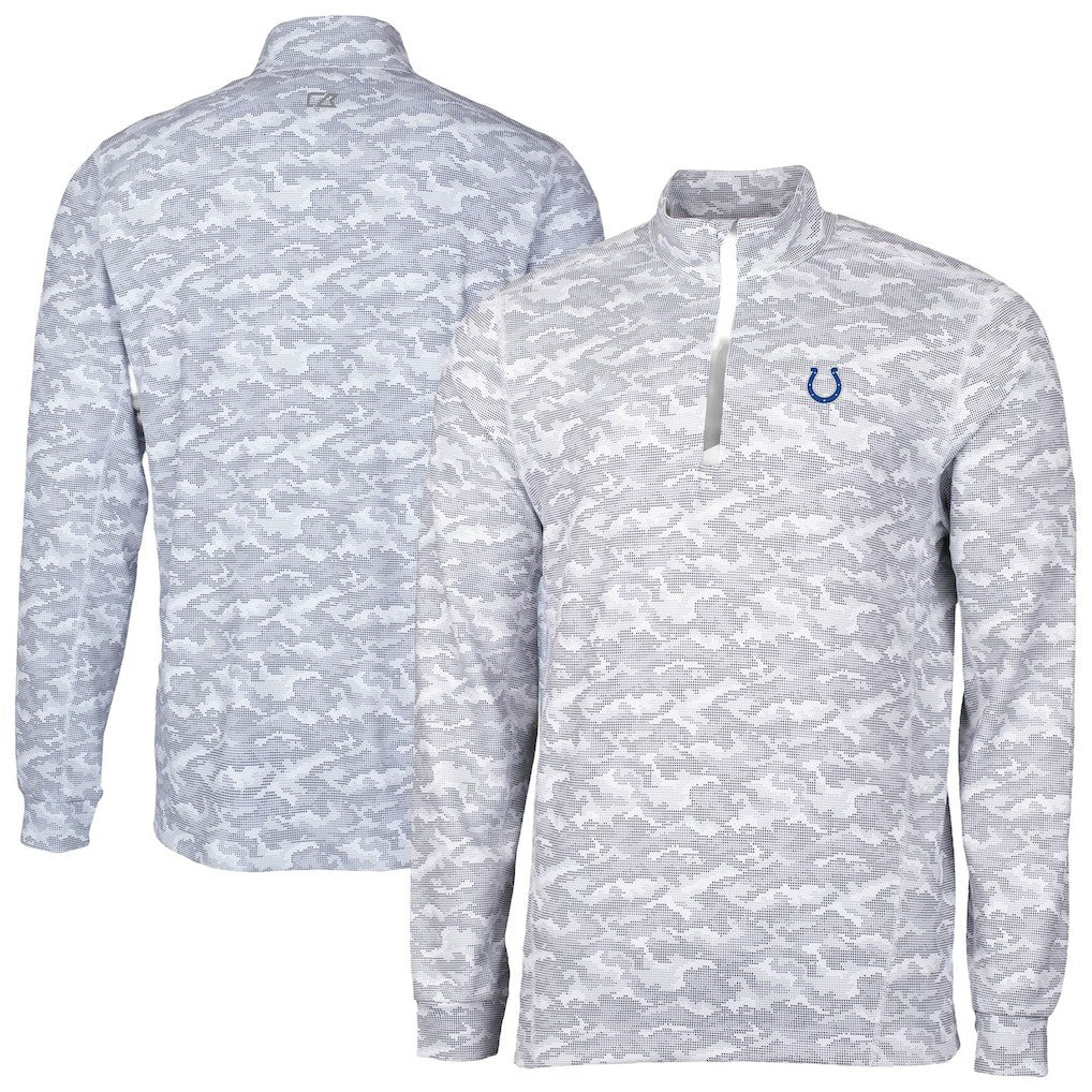 Cutter & Buck Big & Tall Traverse Eco Camo Tri-Blend DryTec Quarter-Zip Jacket - Indianapolis Colts Jackets