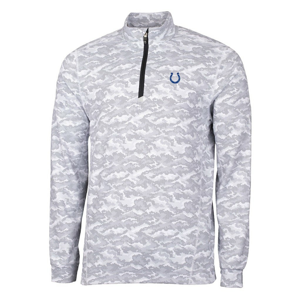 Cutter & Buck Big & Tall Traverse Eco Camo Tri-Blend DryTec Quarter-Zip Jacket - Indianapolis Colts Jackets