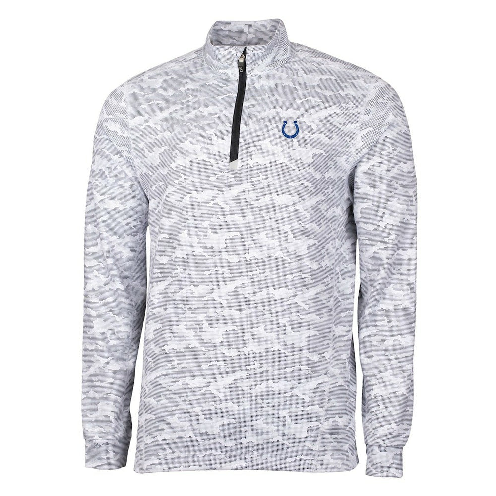 Cutter & Buck Big & Tall Traverse Eco Camo Tri-Blend DryTec Quarter-Zip Jacket - Indianapolis Colts Jackets