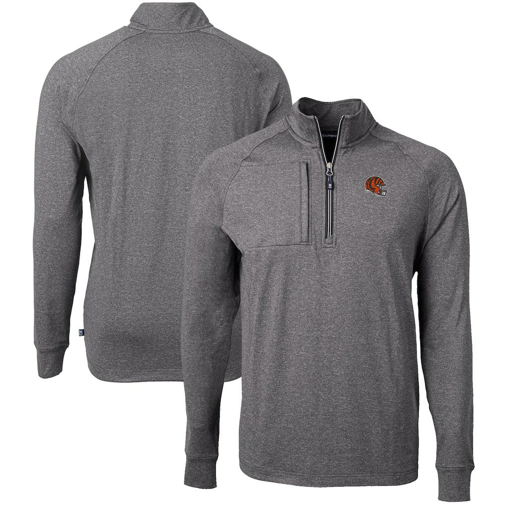 Cutter & Buck Big & Tall Adapt Eco Raglan Quarter-Zip Jacket - Cincinnati Bengals Jackets