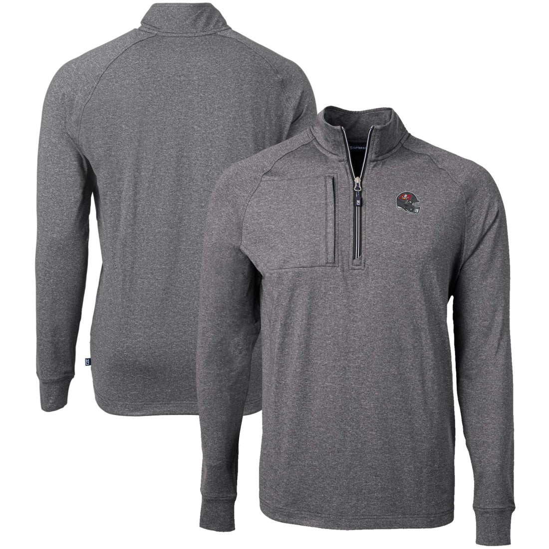 Cutter & Buck Big & Tall Adapt Eco Raglan Quarter-Zip Jacket - Tampa Bay Buccaneers Jackets