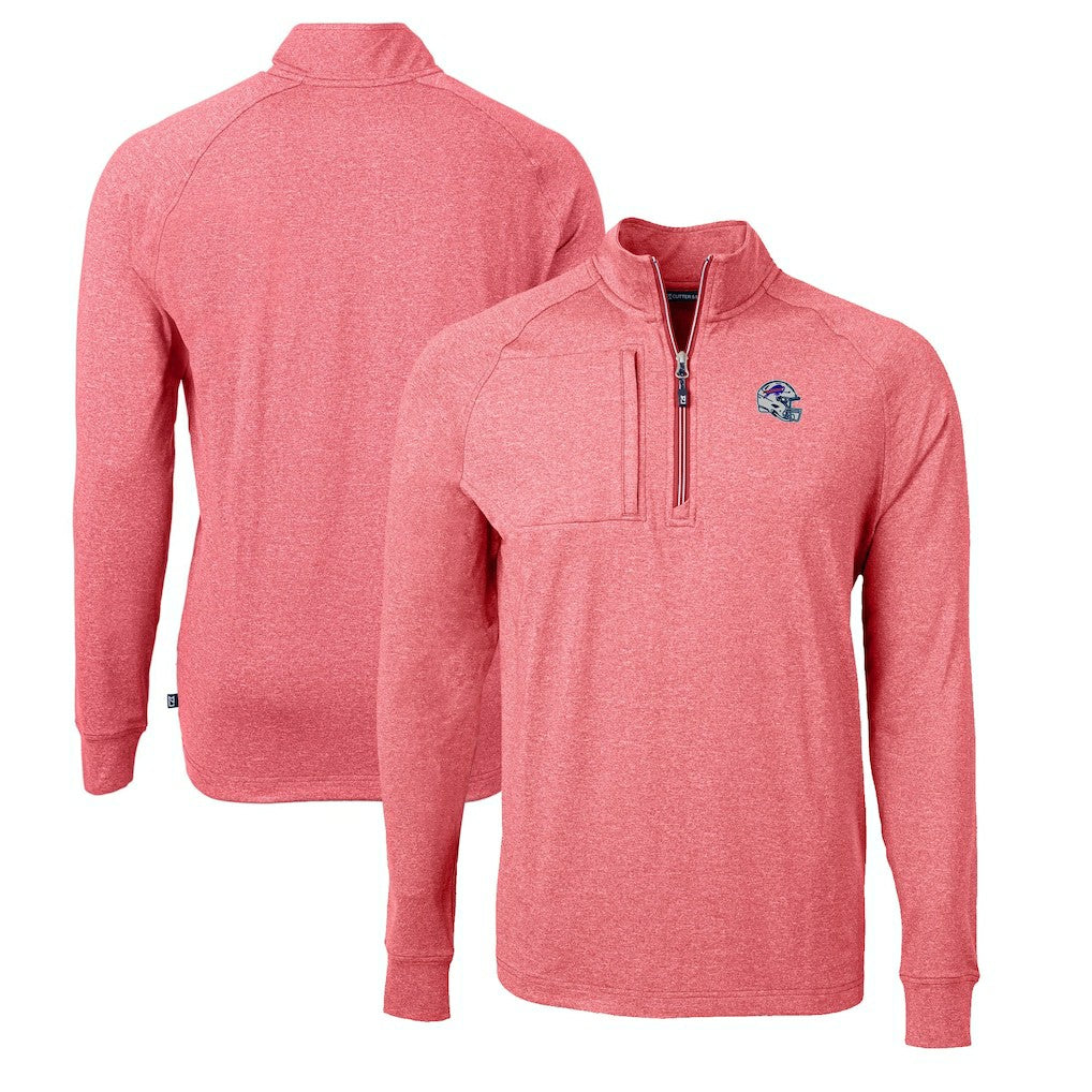 Cutter & Buck Big & Tall Adapt Eco Raglan Quarter-Zip Jacket - Buffalo Bills Jackets