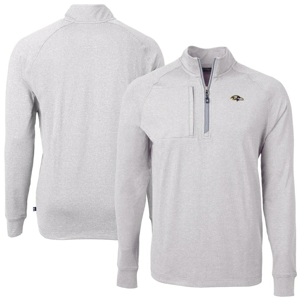 Cutter & Buck Big & Tall Adapt Eco Raglan Quarter-Zip Jacket - Baltimore Ravens Jackets