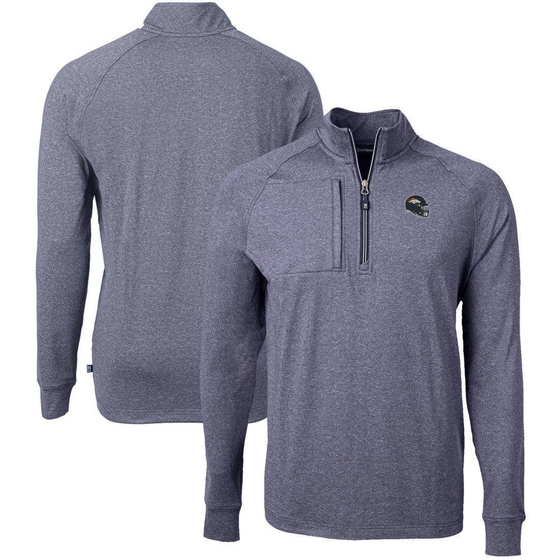 Cutter & Buck Big & Tall Adapt Eco Raglan Quarter-Zip Jacket - Denver Broncos Jackets