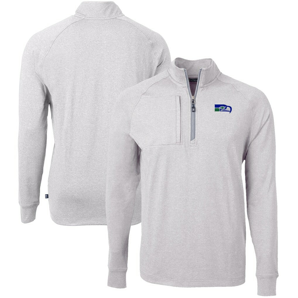 Cutter & Buck Big & Tall Adapt Eco Raglan Quarter-Zip Jacket - Seattle Seahawks Jackets