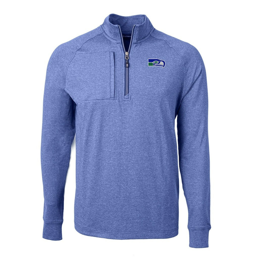 Cutter & Buck Big & Tall Adapt Eco Raglan Quarter-Zip Jacket - Seattle Seahawks Jackets