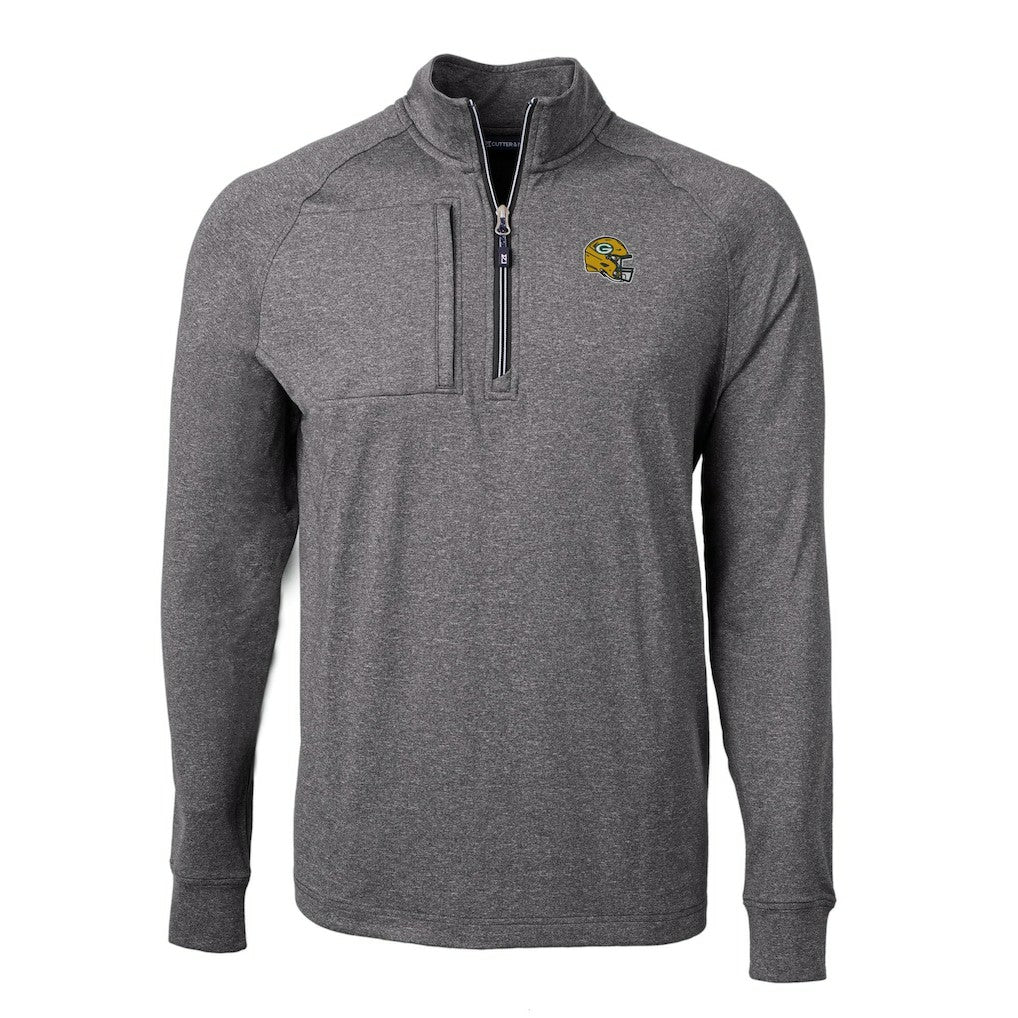 Cutter & Buck Big & Tall Adapt Eco Raglan Quarter-Zip Jacket - Green Bay Packers Jackets