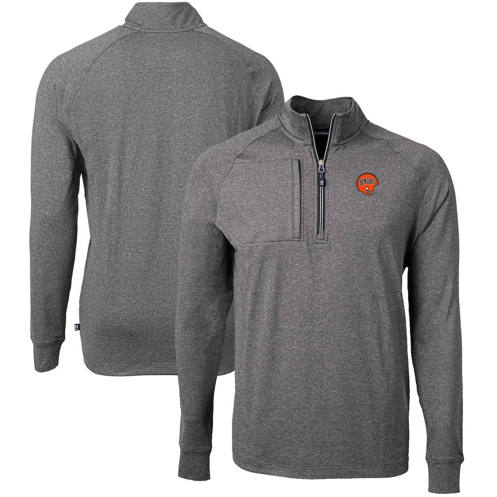 Cutter & Buck Big & Tall Adapt Eco Raglan Quarter-Zip Jacket - Cincinnati Bengals Jackets