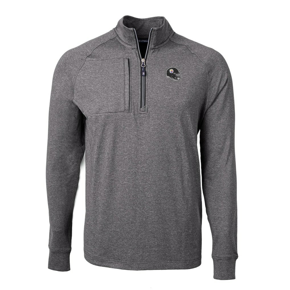 Cutter & Buck Big & Tall Adapt Eco Raglan Quarter-Zip Jacket - Pittsburgh Steelers Jackets