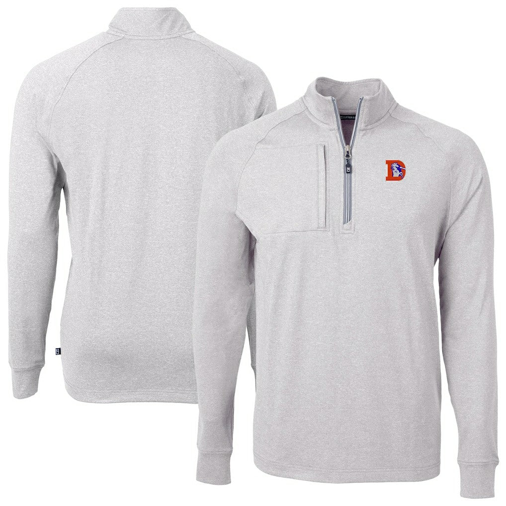 Cutter & Buck Big & Tall Adapt Eco Raglan Quarter-Zip Jacket - Denver Broncos Jackets