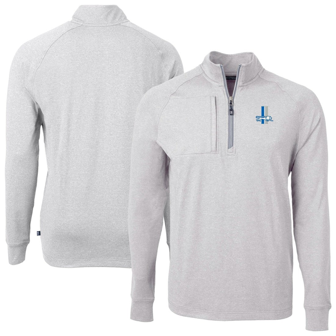 Cutter & Buck Big & Tall Adapt Eco Raglan Quarter-Zip Jacket - Detroit Lions Jackets