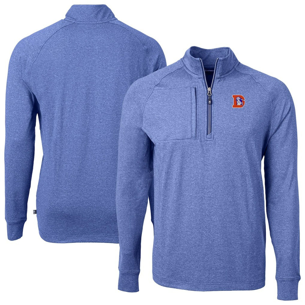 Cutter & Buck Big & Tall Adapt Eco Raglan Quarter-Zip Jacket - Denver Broncos Jackets