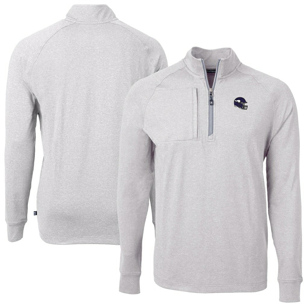 Cutter & Buck Big & Tall Adapt Eco Raglan Quarter-Zip Jacket - Minnesota Vikings Jackets