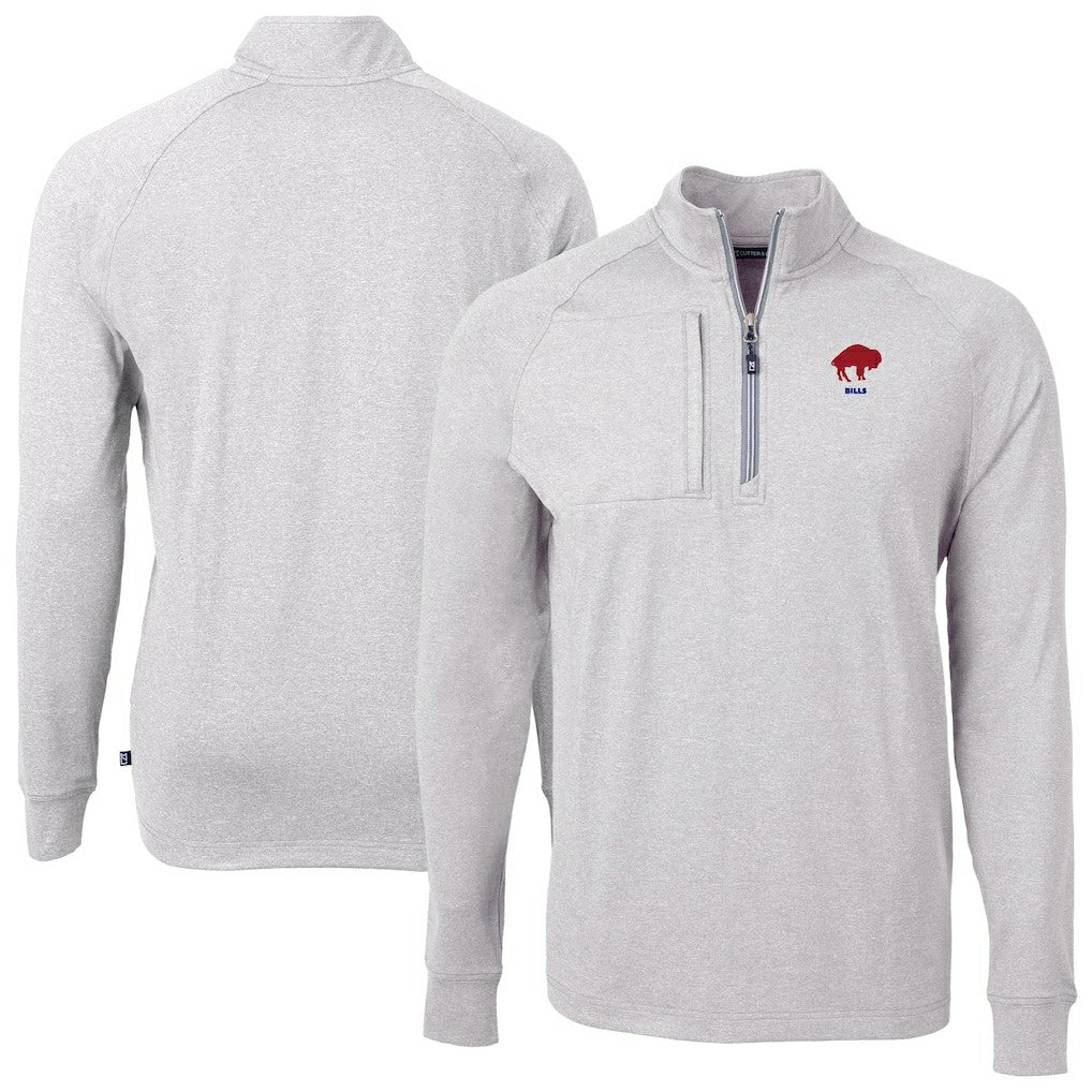 Cutter & Buck Big & Tall Adapt Eco Raglan Quarter-Zip Jacket - Buffalo Bills Jackets