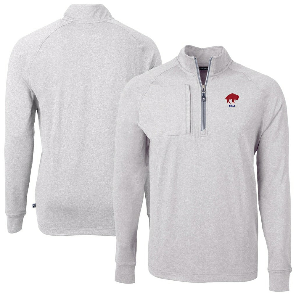 Cutter & Buck Big & Tall Adapt Eco Raglan Quarter-Zip Jacket - Buffalo Bills Jackets