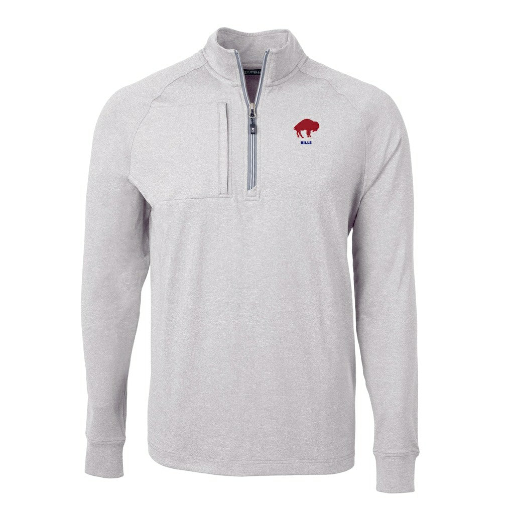 Cutter & Buck Big & Tall Adapt Eco Raglan Quarter-Zip Jacket - Buffalo Bills Jackets
