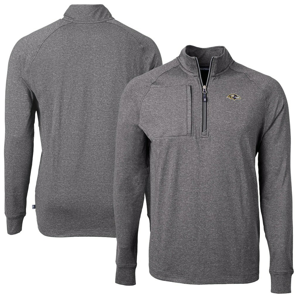 Cutter & Buck Big & Tall Adapt Eco Raglan Quarter-Zip Jacket - Baltimore Ravens Jackets