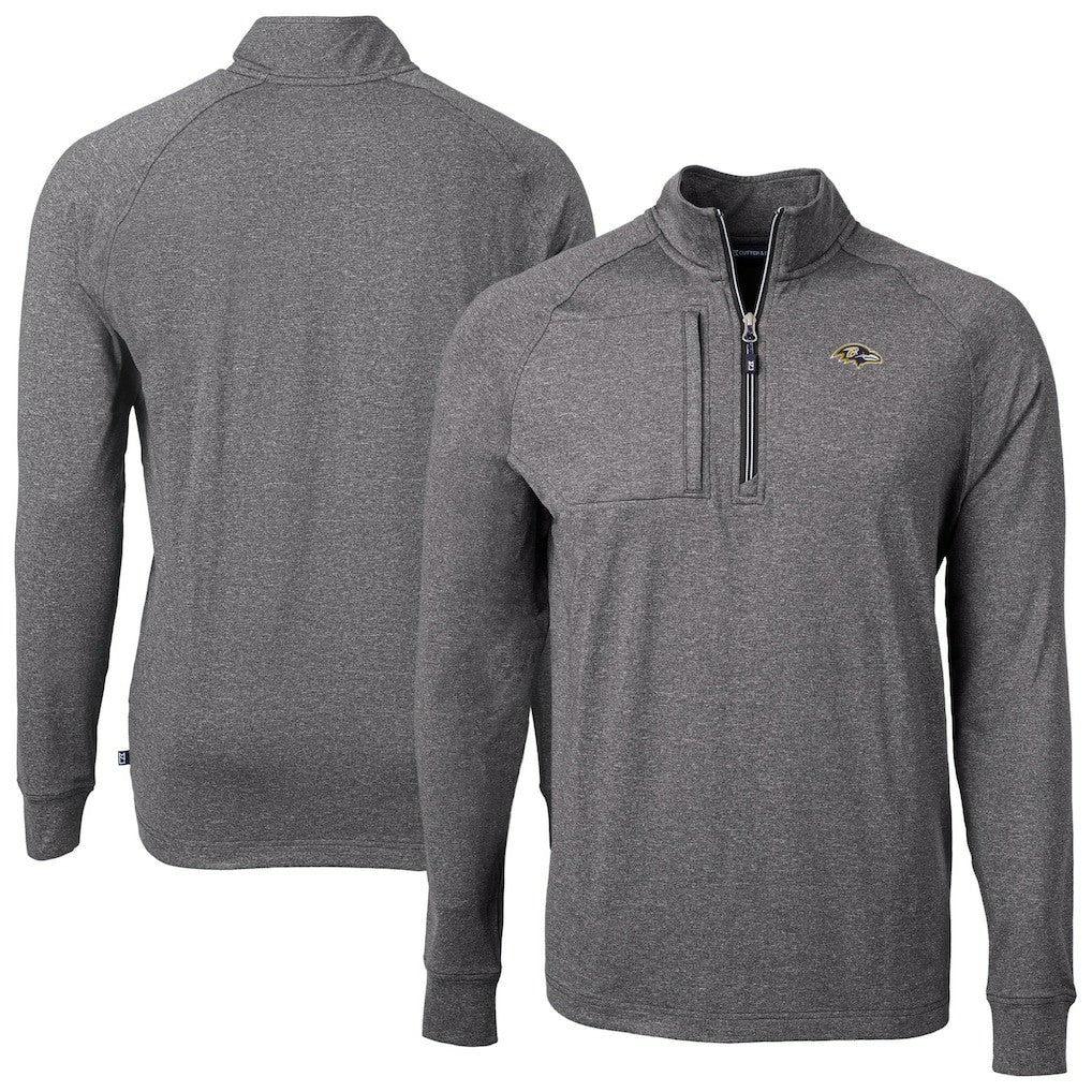 Cutter & Buck Big & Tall Adapt Eco Raglan Quarter-Zip Jacket - Baltimore Ravens Jackets