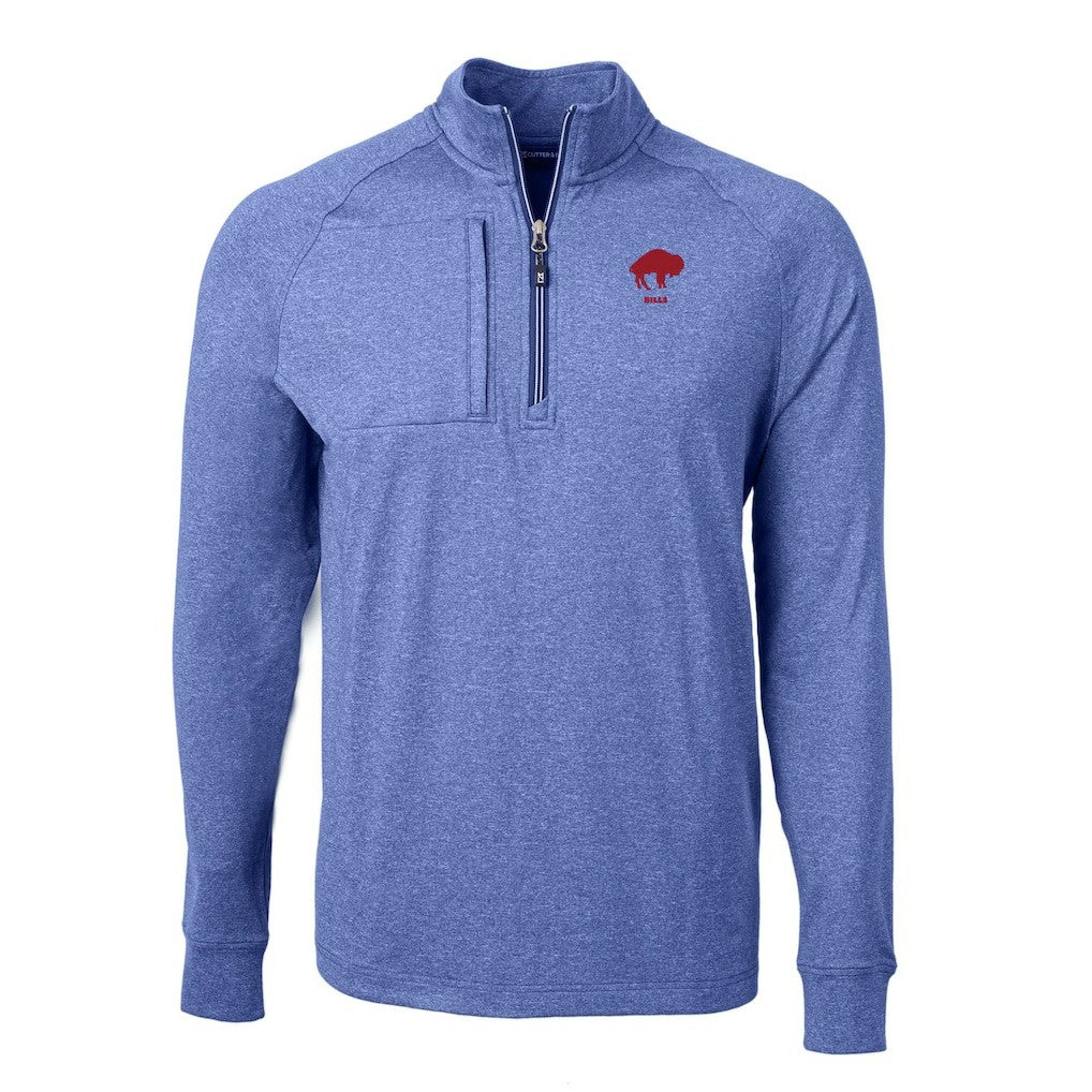 Cutter & Buck Big & Tall Adapt Eco Raglan Quarter-Zip Jacket - Buffalo Bills Jackets