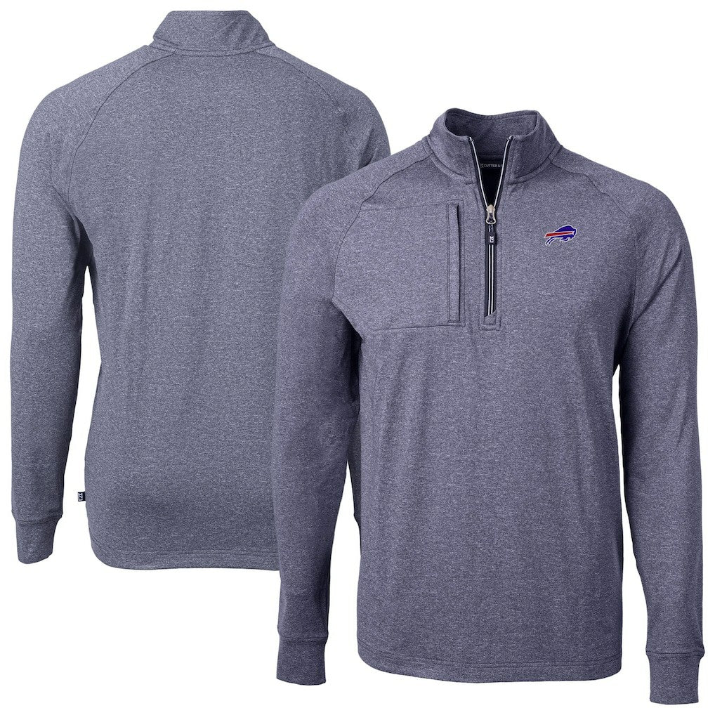 Cutter & Buck Big & Tall Adapt Eco Raglan Quarter-Zip Jacket - Buffalo Bills Jackets