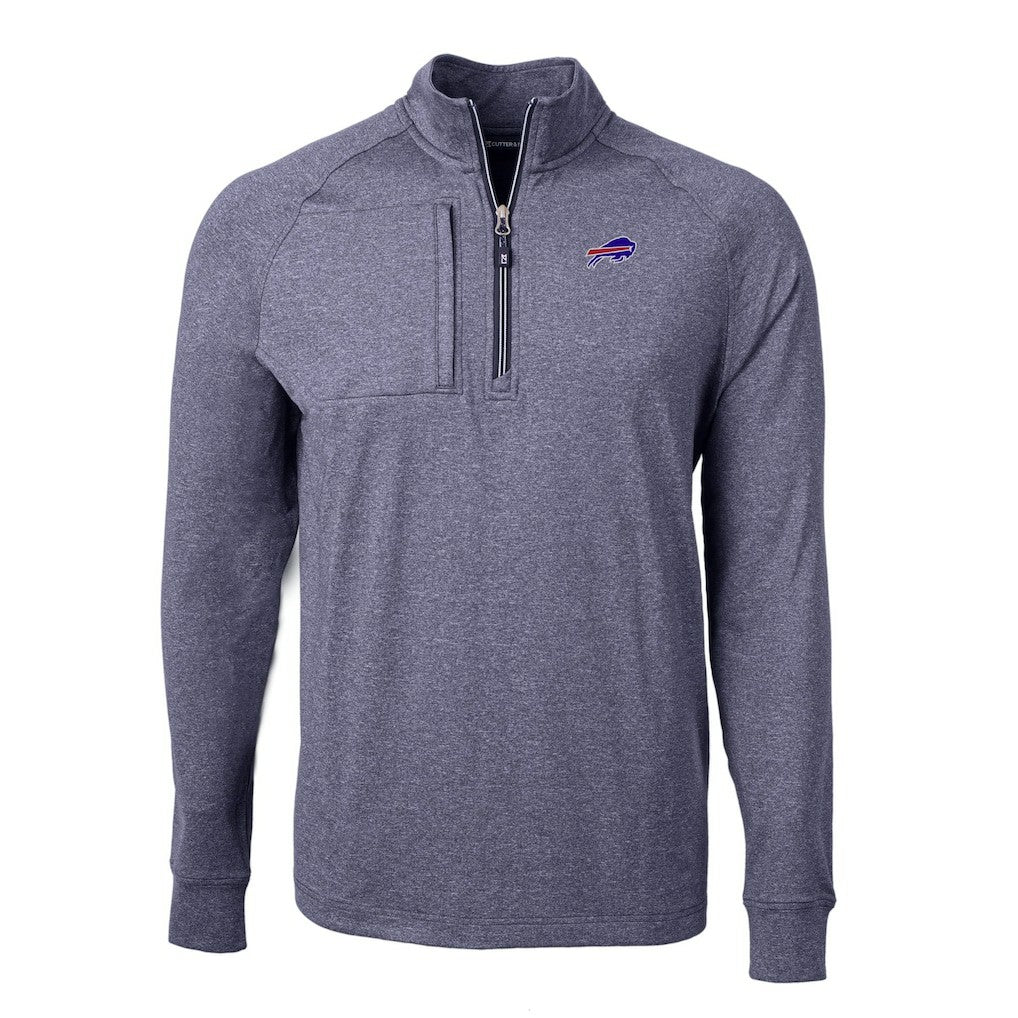 Cutter & Buck Big & Tall Adapt Eco Raglan Quarter-Zip Jacket - Buffalo Bills Jackets