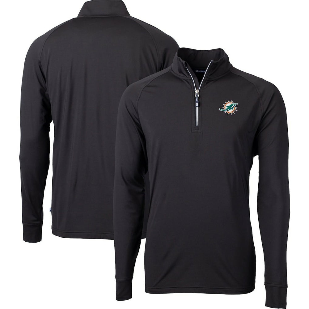 Cutter & Buck Big & Tall Adapt Eco DryTec Raglan Quarter-Zip Jacket - Miami Dolphins Jackets