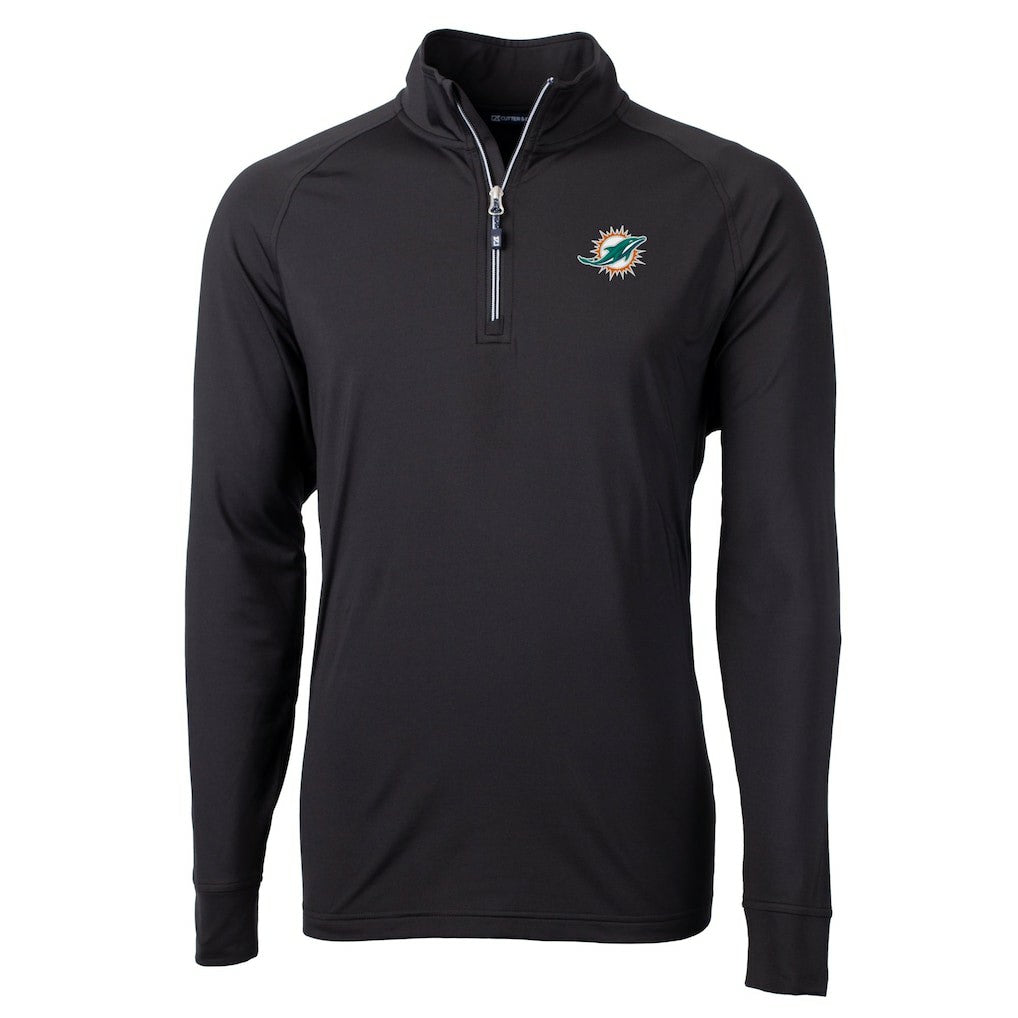 Cutter & Buck Big & Tall Adapt Eco DryTec Raglan Quarter-Zip Jacket - Miami Dolphins Jackets