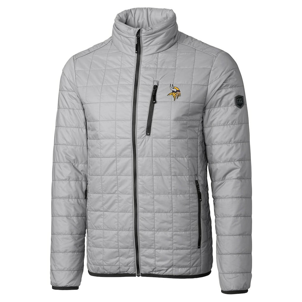 Cutter & Buck Big & Tall Rainier PrimaLoft Eco Insulated Full-Zip Hoodie Puffer Jacket - Minnesota Vikings Hoodies