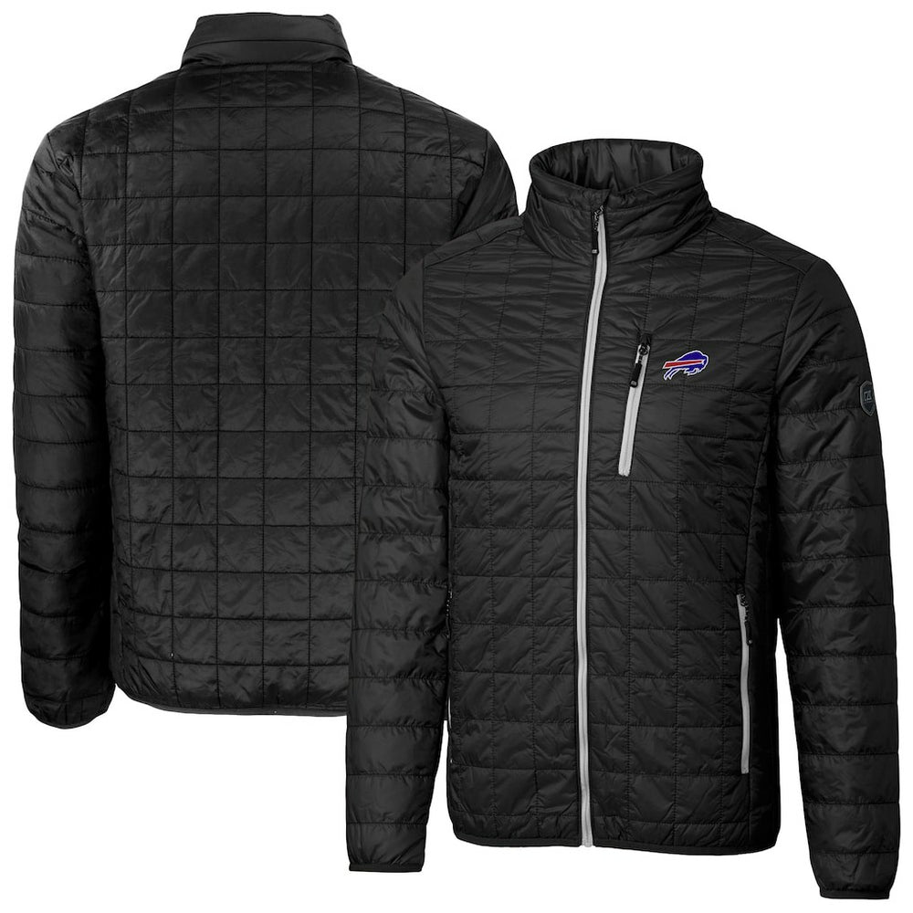 Cutter & Buck Big & Tall Rainier PrimaLoft Eco Insulated Full-Zip Hoodie Puffer Jacket - Buffalo Bills Hoodies