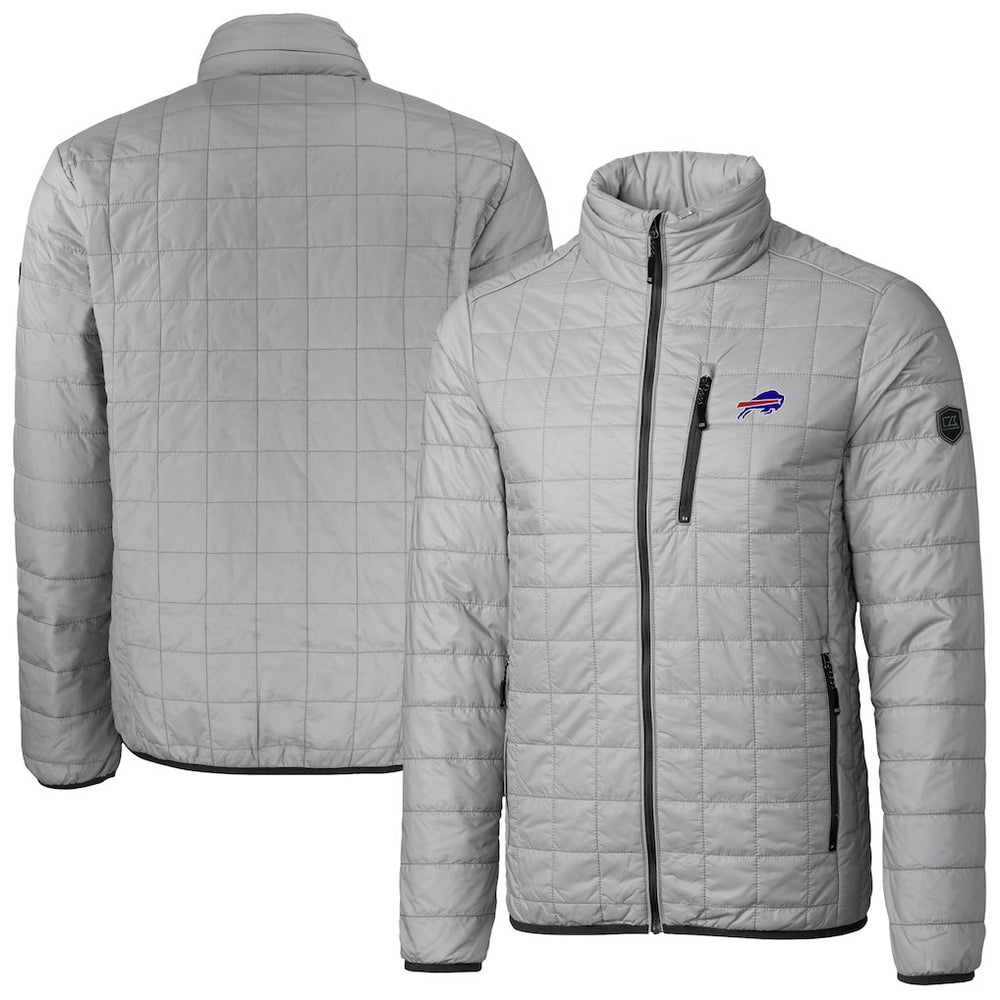Cutter & Buck Big & Tall Rainier PrimaLoft Eco Insulated Full-Zip Hoodie Puffer Jacket - Buffalo Bills Hoodies