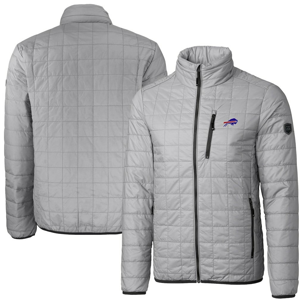 Cutter & Buck Big & Tall Rainier PrimaLoft Eco Insulated Full-Zip Hoodie Puffer Jacket - Buffalo Bills Hoodies
