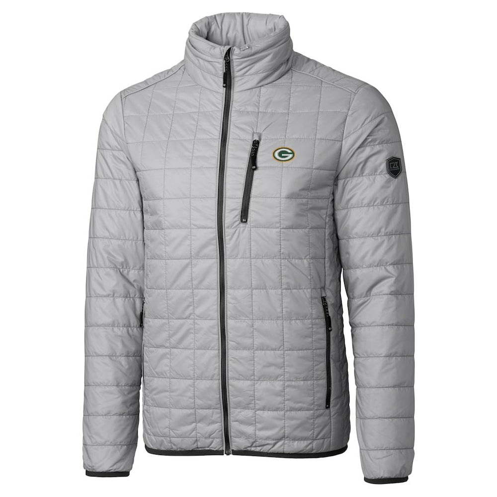 Cutter & Buck Big & Tall Rainier PrimaLoft Eco Insulated Full-Zip Hoodie Puffer Jacket - Green Bay Packers Hoodies