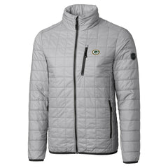 Cutter & Buck Big & Tall Rainier PrimaLoft Eco Insulated Full-Zip Hoodie Puffer Jacket - Green Bay Packers Hoodies