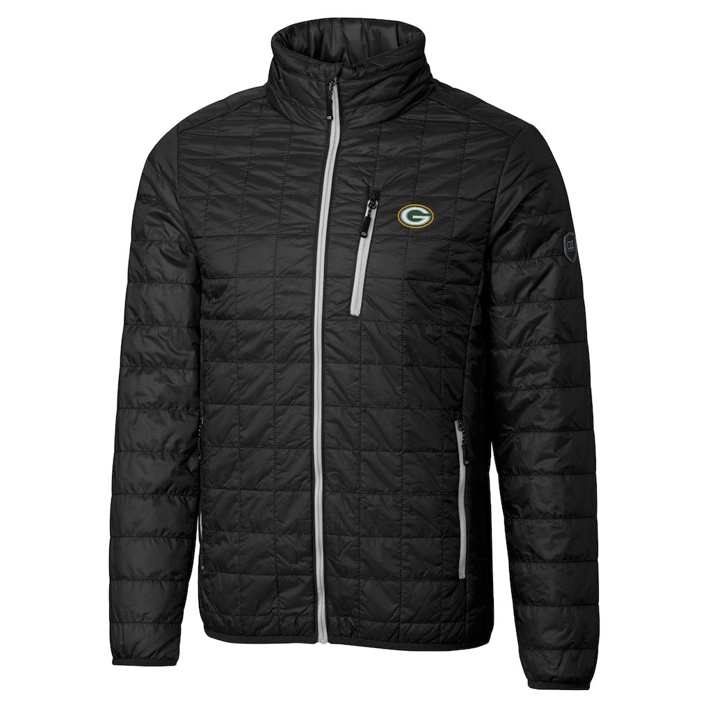 Cutter & Buck Big & Tall Rainier PrimaLoft Eco Insulated Full-Zip Hoodie Puffer Jacket - Green Bay Packers Hoodies