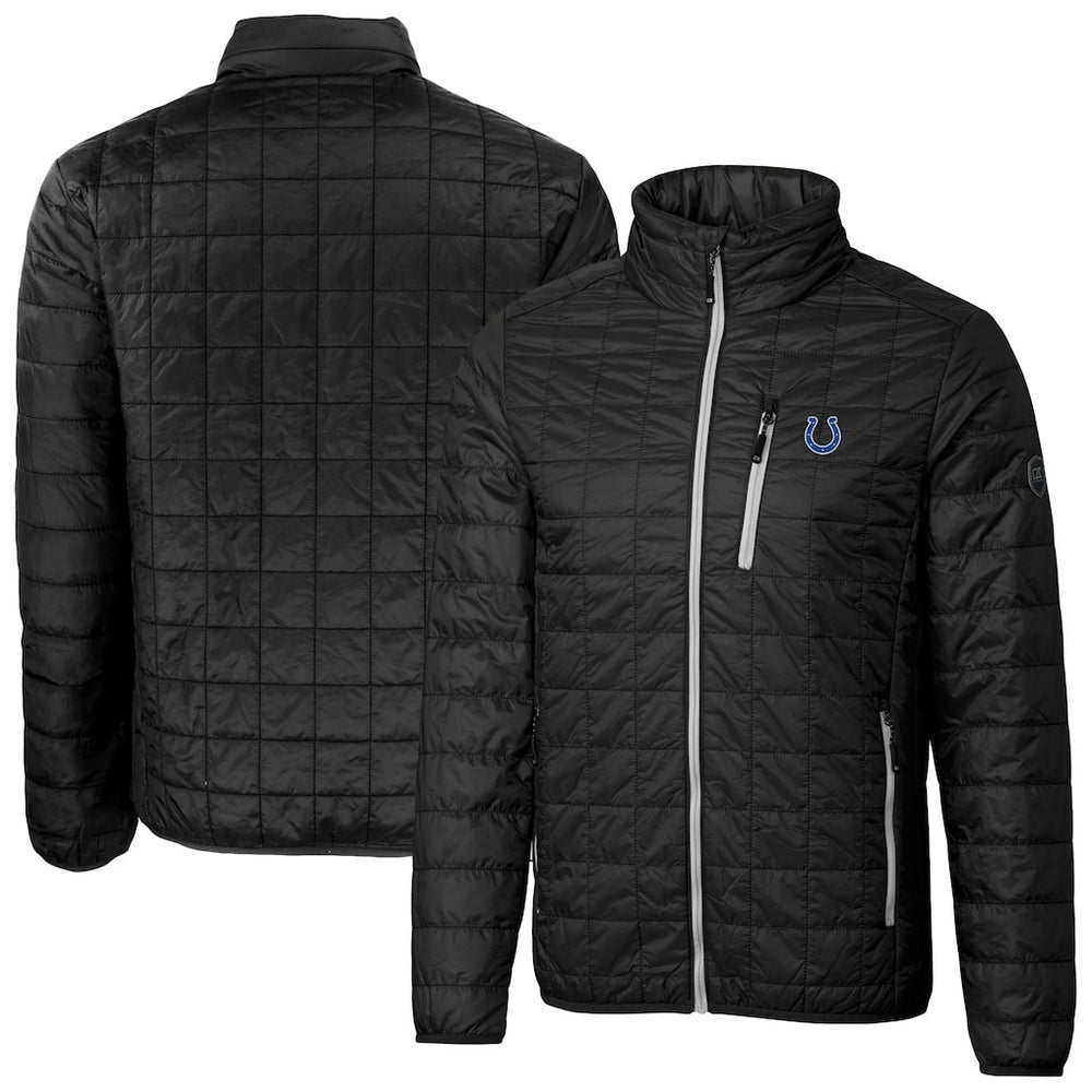 Cutter & Buck Big & Tall Rainier PrimaLoft Eco Insulated Full-Zip Hoodie Puffer Jacket - Indianapolis Colts Hoodies