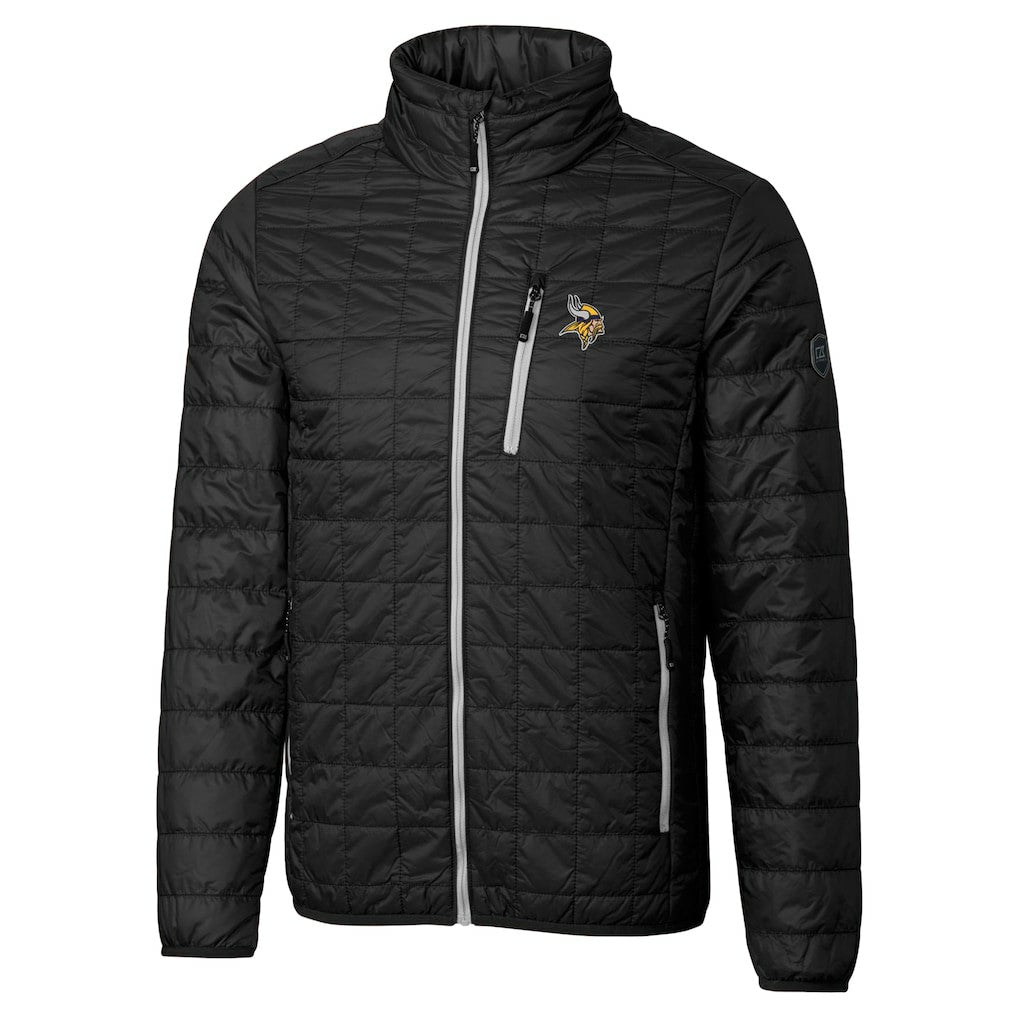 Cutter & Buck Big & Tall Rainier PrimaLoft Eco Insulated Full-Zip Hoodie Puffer Jacket - Minnesota Vikings Hoodies