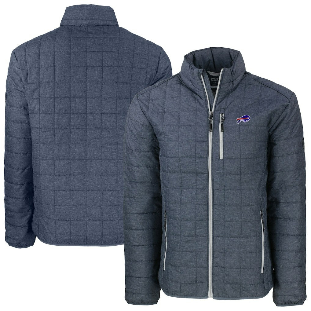 Cutter & Buck Big & Tall Rainier PrimaLoft Eco Insulated Full-Zip Hoodie Puffer Jacket - Buffalo Bills Hoodies