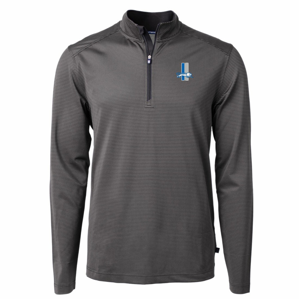 Cutter & Buck Big & Tall Virtue Eco Pique Micro Stripe Tri-Blend Quarter-Zip Jacket - Detroit Lions Jackets