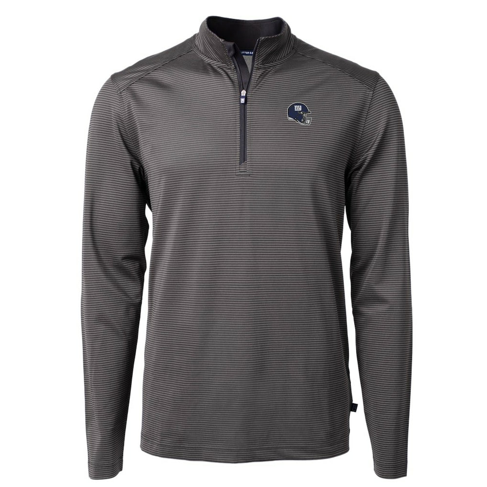 Cutter & Buck Big & Tall Virtue Eco Pique Micro Stripe Tri-Blend Quarter-Zip Jacket - New York Giants Jackets