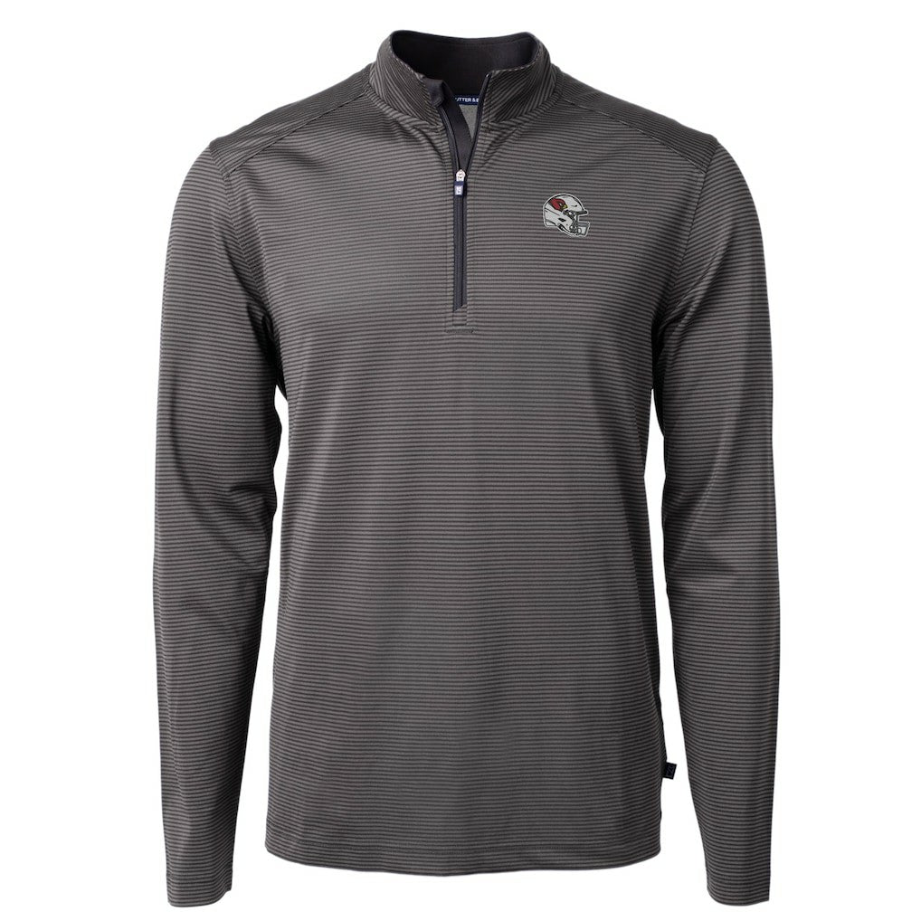 Cutter & Buck Big & Tall Virtue Eco Pique Micro Stripe Tri-Blend Quarter-Zip Jacket - Arizona Cardinals Jackets
