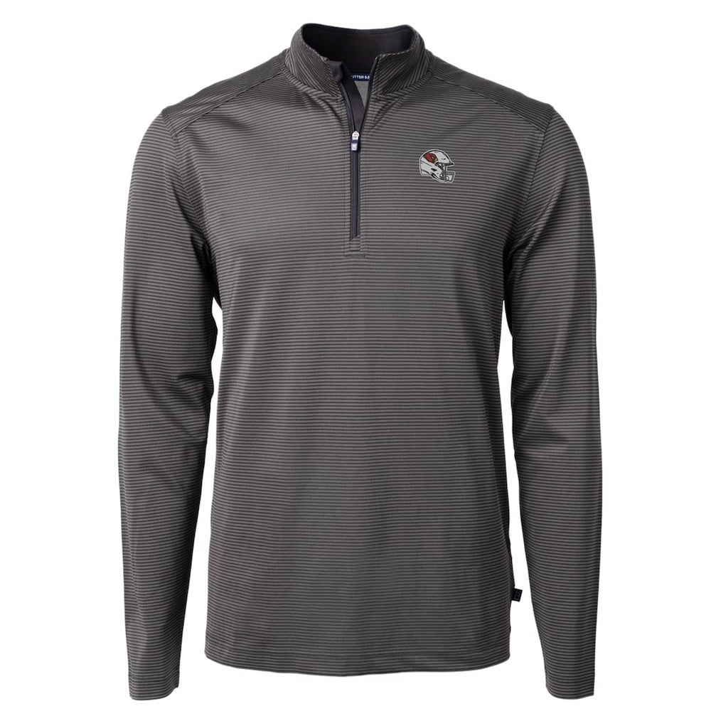 Cutter & Buck Big & Tall Virtue Eco Pique Micro Stripe Tri-Blend Quarter-Zip Jacket - Arizona Cardinals Jackets