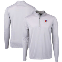 Cutter & Buck Big & Tall Virtue Eco Pique Micro Stripe Tri-Blend Quarter-Zip Jacket - Denver Broncos Jackets