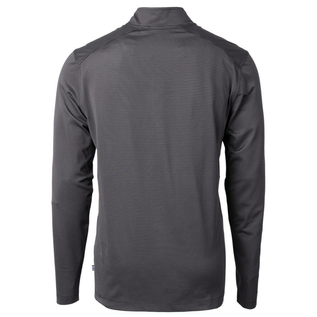 Cutter & Buck Big & Tall Virtue Eco Pique Micro Stripe Tri-Blend Quarter-Zip Jacket - Minnesota Vikings Jackets